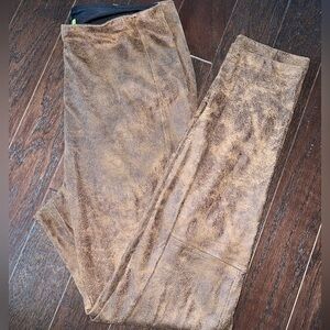LYSSE Pull On Skinny Leg Tan Faux Suede Leggings